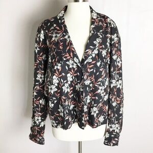 Rag & Bone Jessie Floral Print Linen Shirt Jacket NEW Size XL Retail $450
